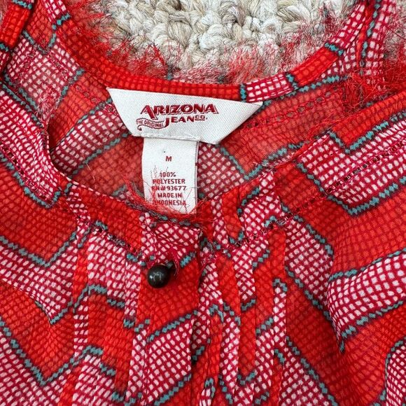 ARIZONA‎ Jrs. Medium RACERBACK TANK TOP sheer chevron spaghetti strap - Picture 4 of 6